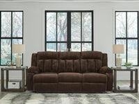 Thornbury Vale Power Reclining Sofa with Drop Down Table in Chocolate