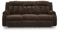 Thornbury Vale Power Reclining Sofa with Drop Down Table in Chocolate