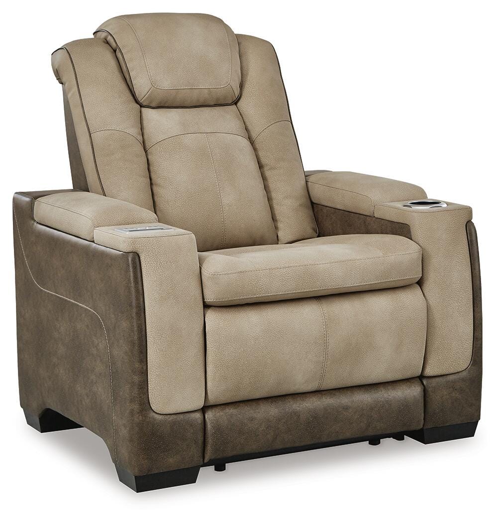 Arlen Power Reclining Loveseat and Power Recliner in Sand