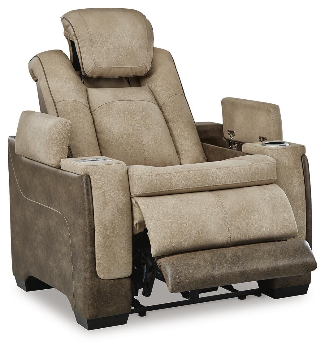 Arlen Power Reclining Loveseat and Power Recliner in Sand