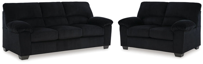 Harlan Sofa and Loveseat in Onyx