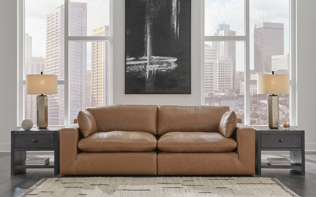 Gantry 2-Piece Sectional Loveseat in Caramel