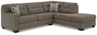 Kellan 2-Piece Sleeper Sectional with Chaise in Chocolate II