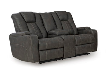 Ferrow Glider Reclining Loveseat with Console