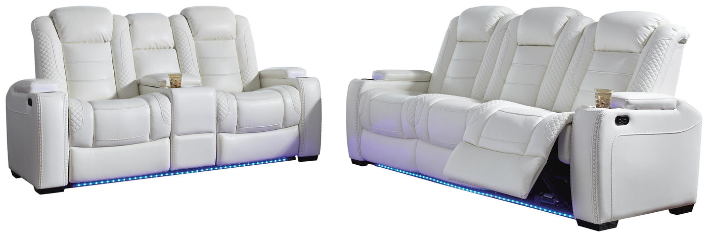 Party Time Power Reclining Sofa and Loveseat