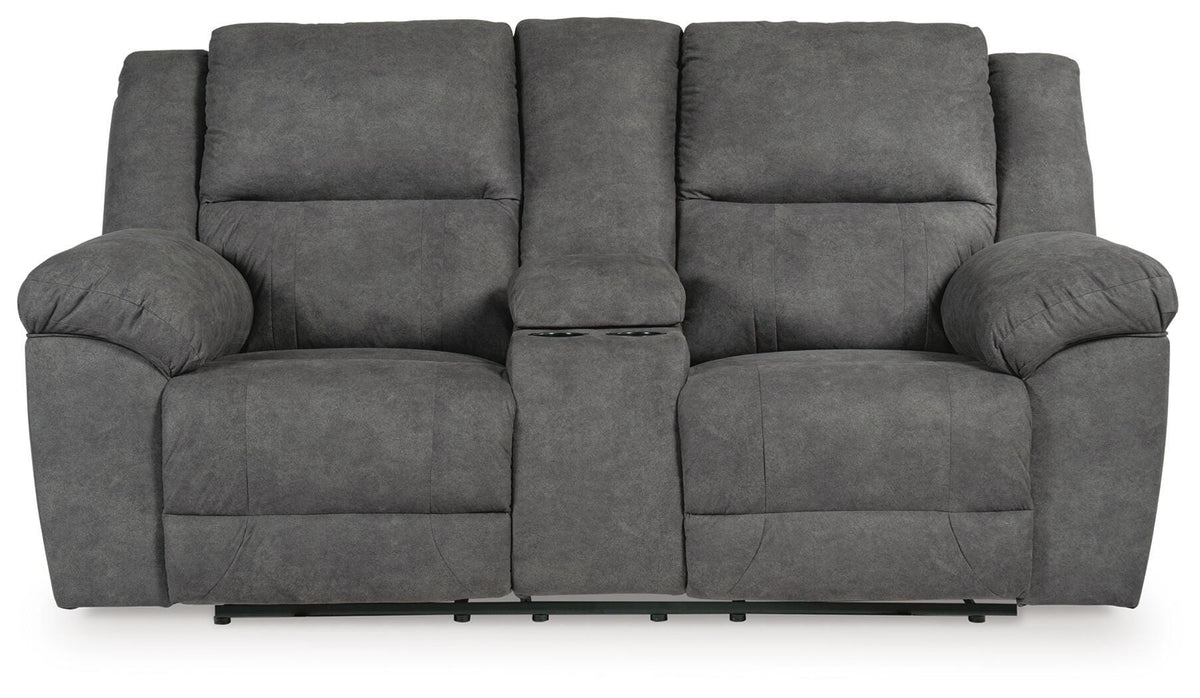 Kelso Reclining Loveseat with Console in Slate