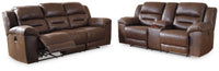 Hawthorne Power Reclining Sofa and Loveseat in Chocolate