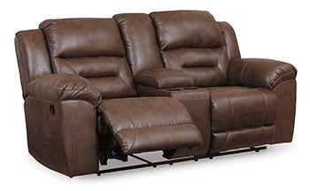 Hawthorne Reclining Loveseat with Console in Chocolate