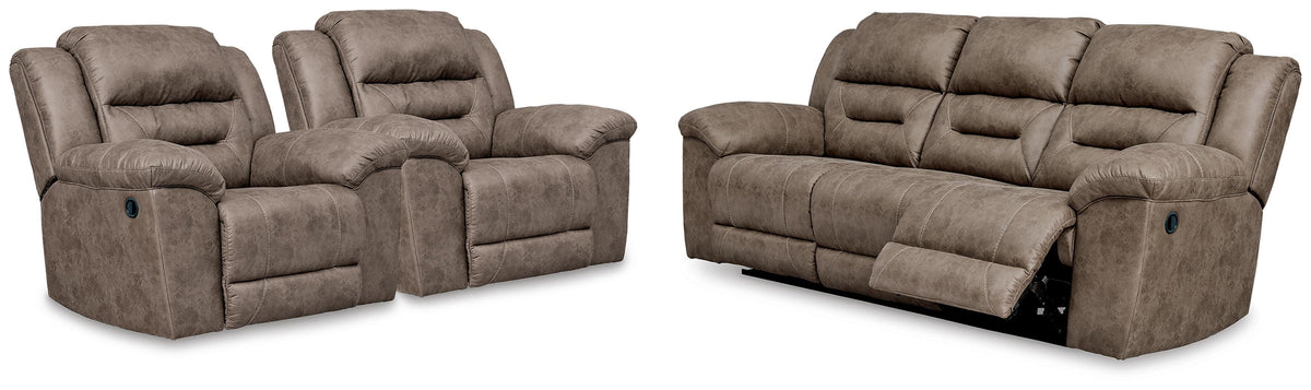 Hawthorne Reclining Sofa and 2 Recliners in Fossil