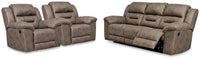 Hawthorne Reclining Sofa and 2 Recliners in Fossil