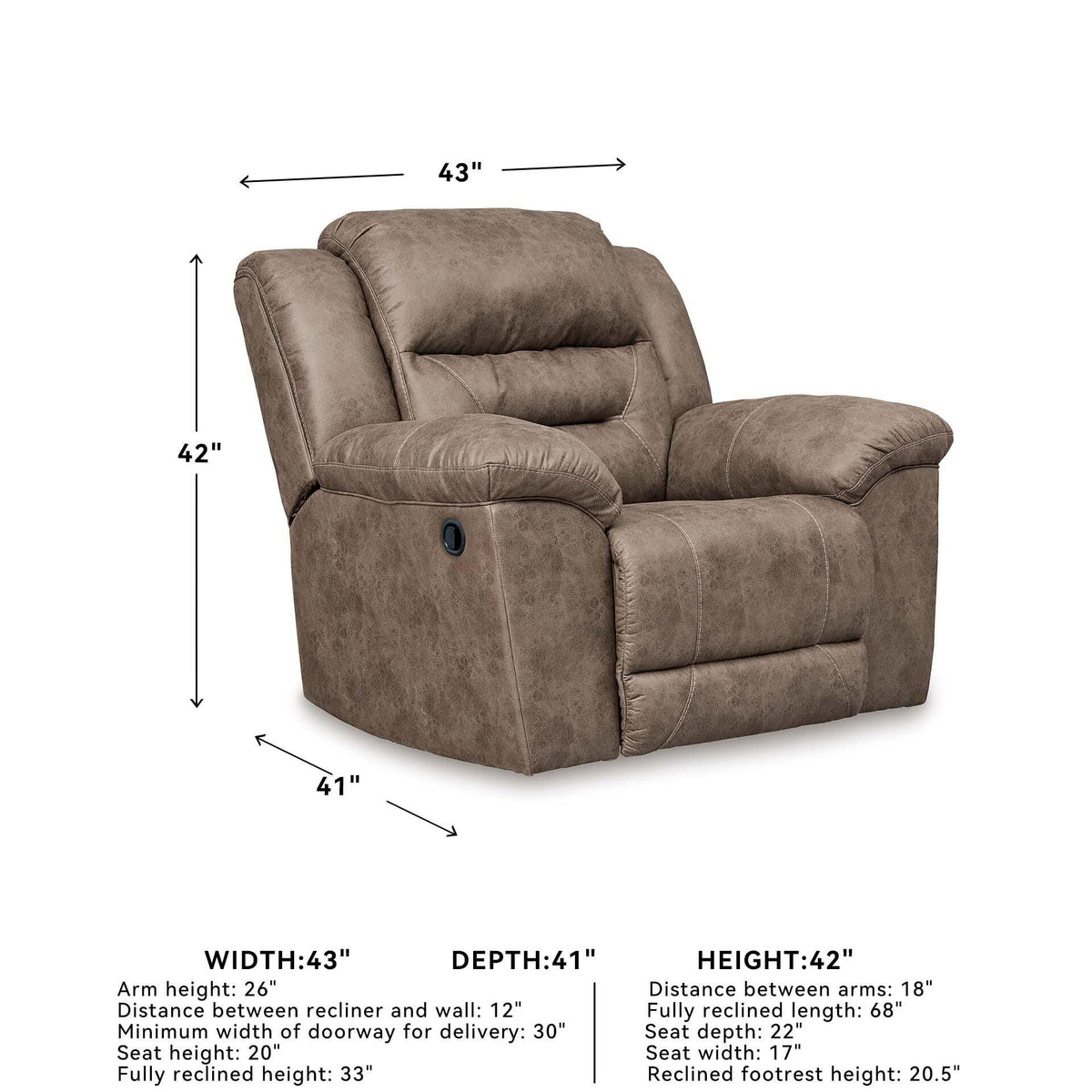 Hawthorne Recliner in Fossil