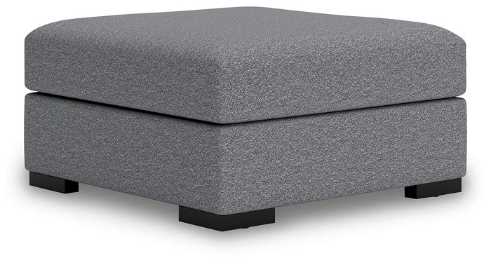 Tallow Oversized Accent Ottoman in Salt and Pepper