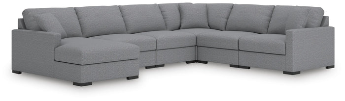 Tallow 6-Piece Sectional with Chaise in Salt and Pepper II