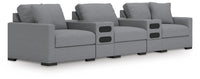 Tallow 5-Piece Sectional with Audio Consoles in Salt and Pepper
