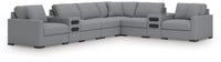 Tallow 8-Piece Sectional with Audio Consoles in Salt and Pepper