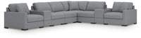 Tallow 8-Piece Sectional with Storage Consoles in Salt and Pepper