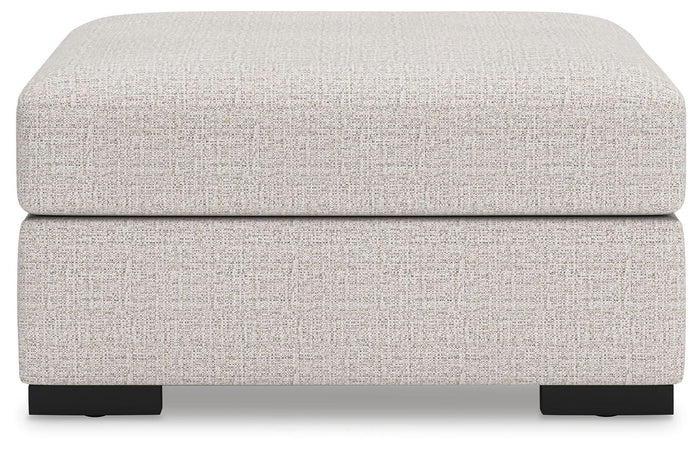 Tallow Oversized Accent Ottoman in Stone