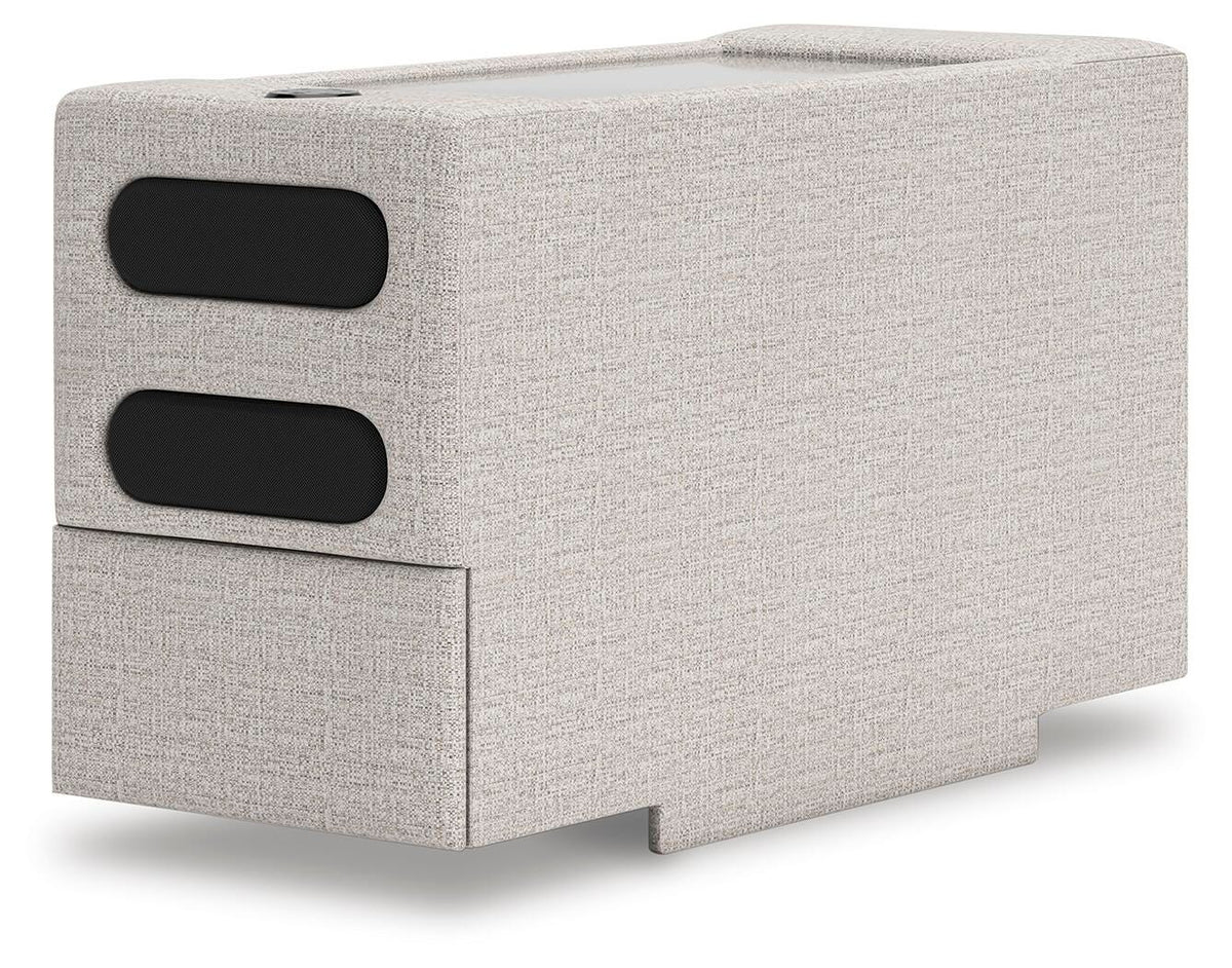 Tallow 4-Piece Sectional with Audio Console in Stone