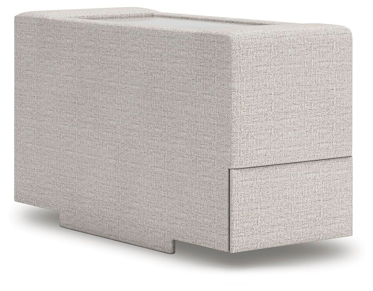 Tallow 4-Piece Sectional with Storage Console in Stone