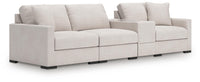 Tallow 4-Piece Sectional with Storage Console in Stone