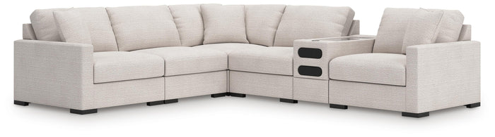 Tallow 6-Piece Sectional with Audio Console in Stone