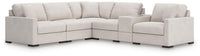 Tallow 6-Piece Sectional with Storage Console in Stone