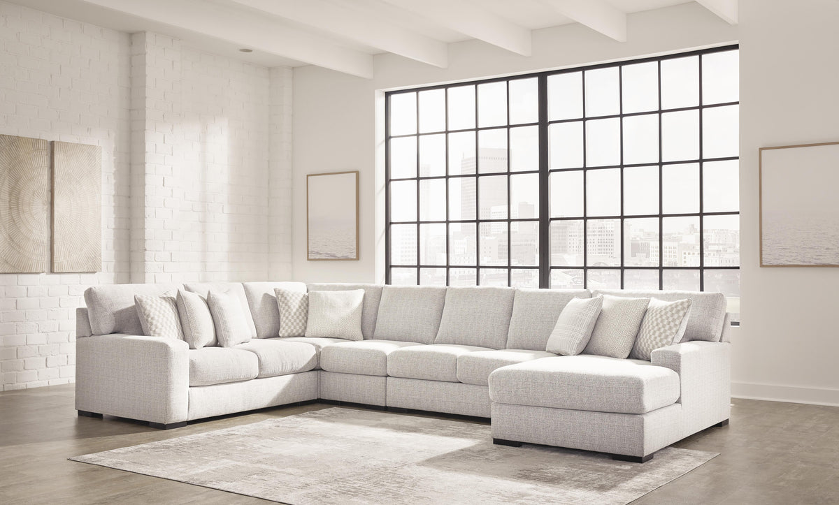 Jervis 5-Piece Sectional with Chaise in Stone II
