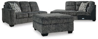Torin 2-Piece Sectional and Ottoman in Gunmetal