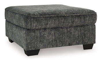 Torin Oversized Accent Ottoman in Gunmetal