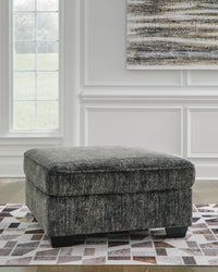 Torin 2-Piece Sectional and Ottoman in Gunmetal