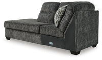 Torin 2-Piece Sectional and Ottoman in Gunmetal