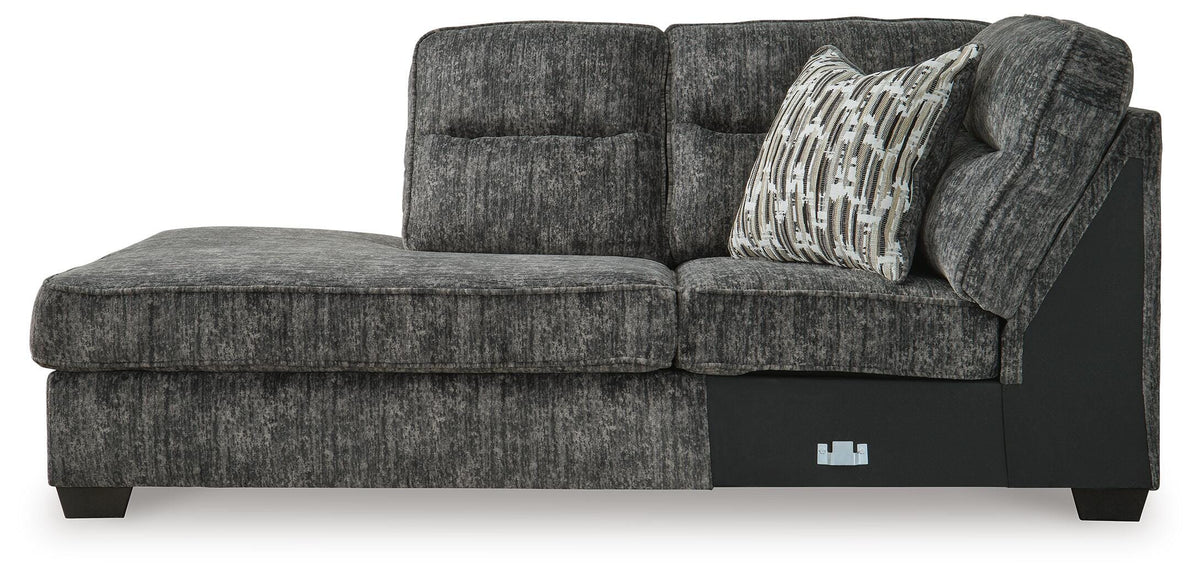 Torin 2-Piece Sectional and Ottoman in Gunmetal