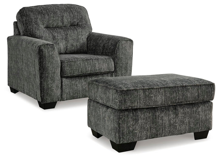 Torin Oversized Chair and Ottoman in Gunmetal