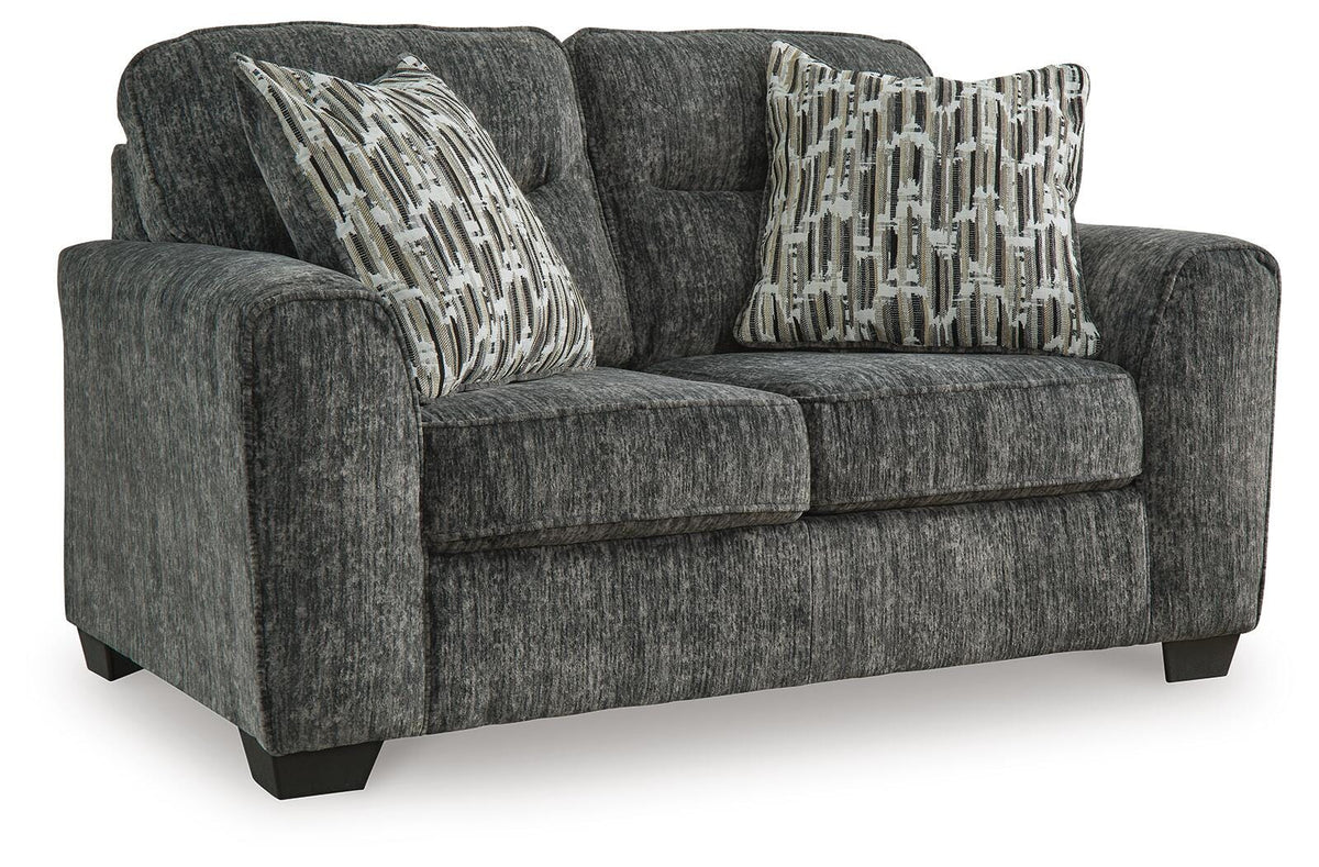 Torin Sofa and Loveseat in Gunmetal