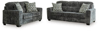 Torin Sofa and Loveseat in Gunmetal