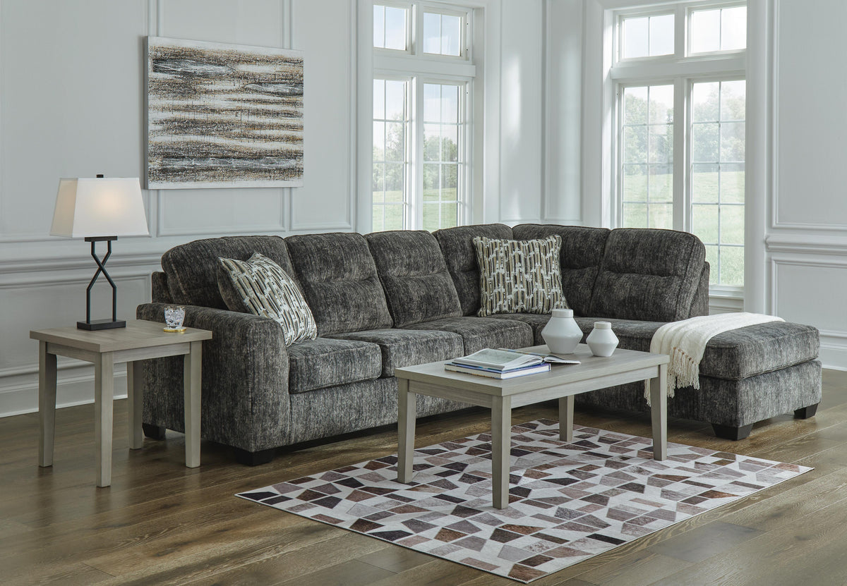 Torin 2-Piece Sectional with Chaise in Gunmetal