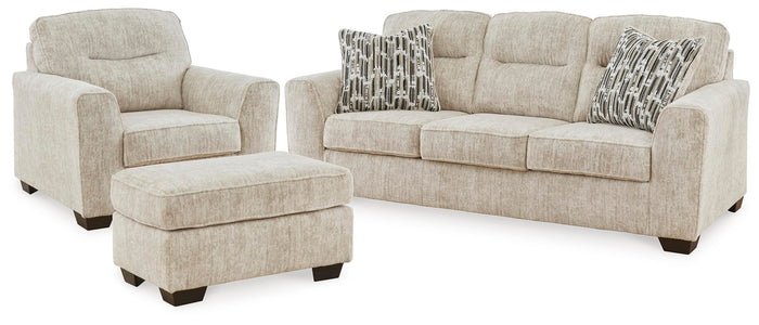 Torin Sofa with Oversized Chair and Ottoman in Parchment