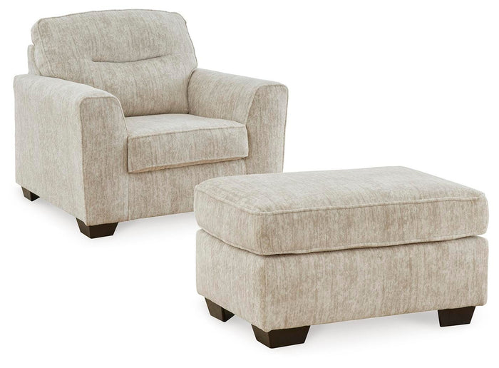 Torin Oversized Chair and Ottoman in Parchment