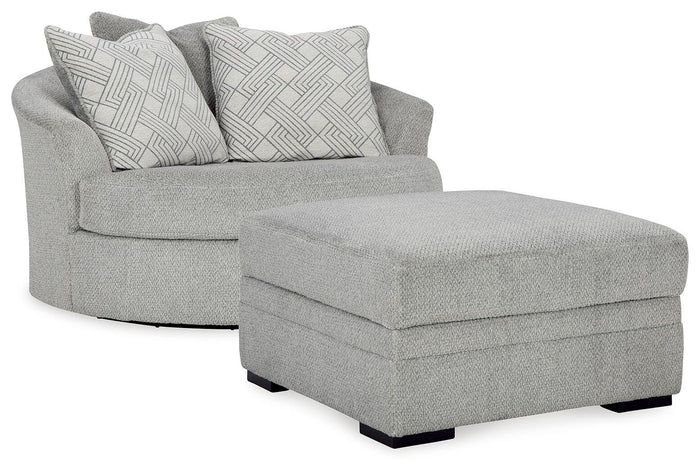 Rune Oversized Swivel Chair and Ottoman