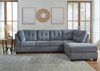 Quinn 2-Piece Sectional with Chaise in Denim