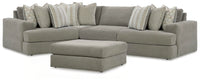 Brinley 4-Piece Sectional and Oversized Accent Ottoman