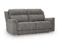 Arlen Power Reclining Sofa with Loveseat and Recliner in Slate