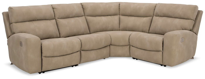 Arlen 4-Piece Power Reclining Sectional in Sand Fabric