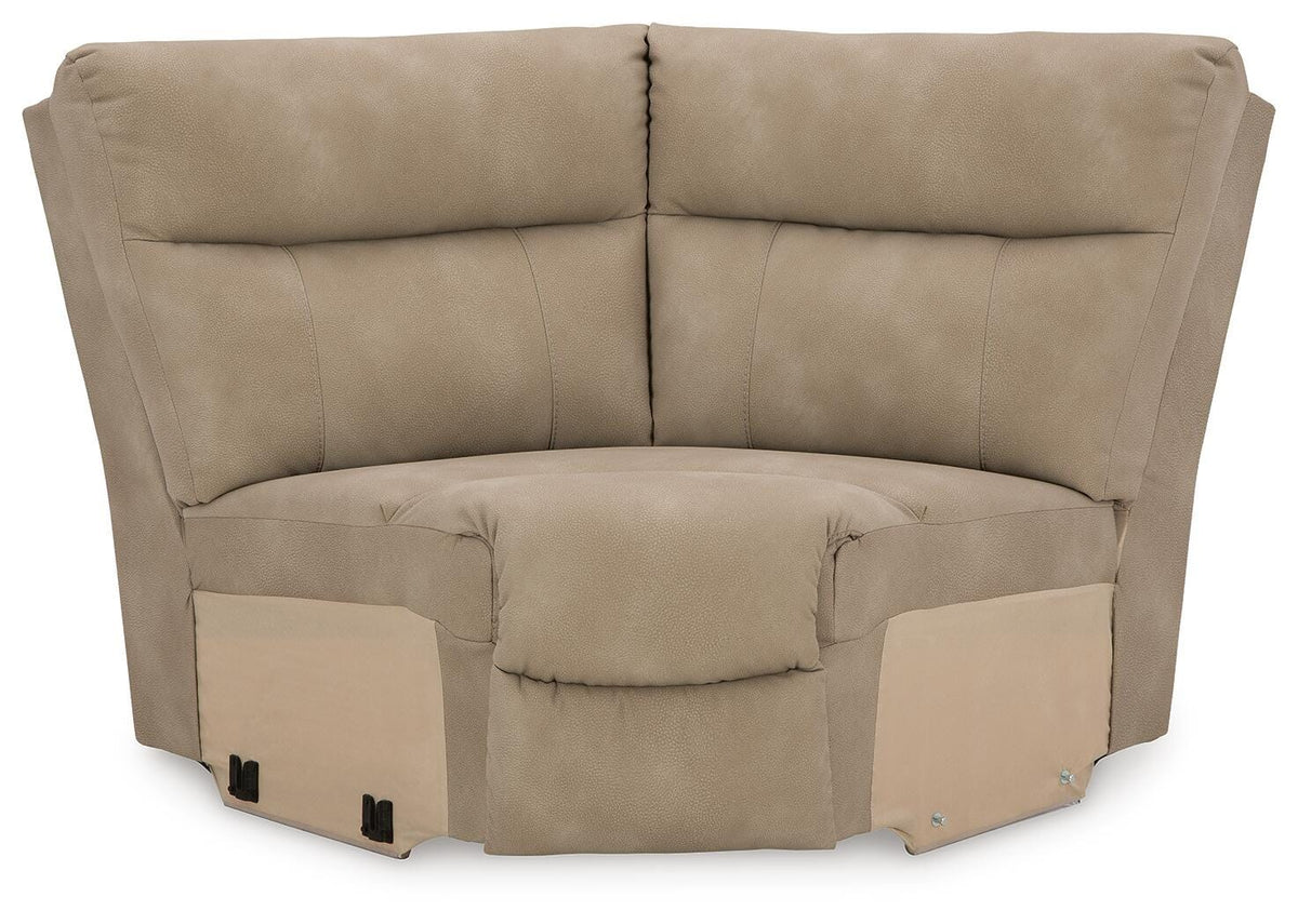 Arlen 6-Piece Power Reclining Sectional in Sand Microfiber