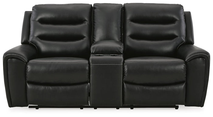 Verve Bay Power Reclining Loveseat with Console