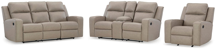 Holloway Reclining Sofa with Loveseat and Recliner in Pebble