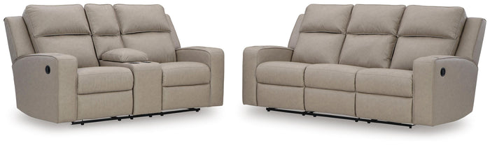 Holloway Reclining Sofa and Loveseat in Pebble