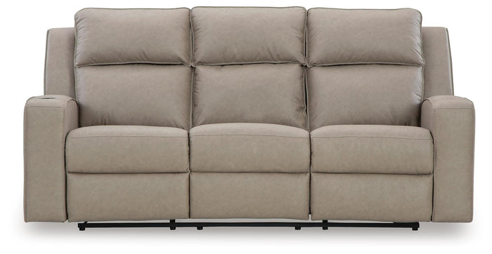 Holloway Reclining Sofa with Drop Down Table in Pebble