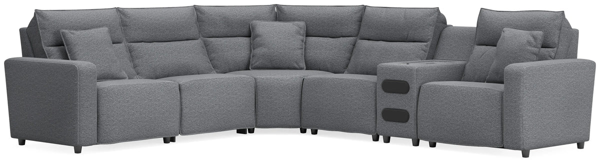 Kade 6-Piece Reclining Sectional with Audio Console