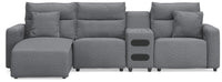 Kade 4-Piece Reclining Sectional with Chaise and Audio Console